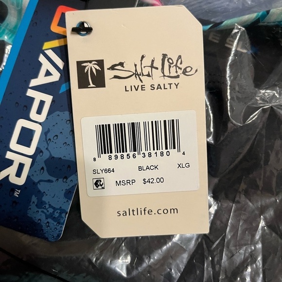 NWT Salt Life Girl's Blue Hawaiian Youth XL Long Sleeve Performance Shirt - Picture 4 of 5